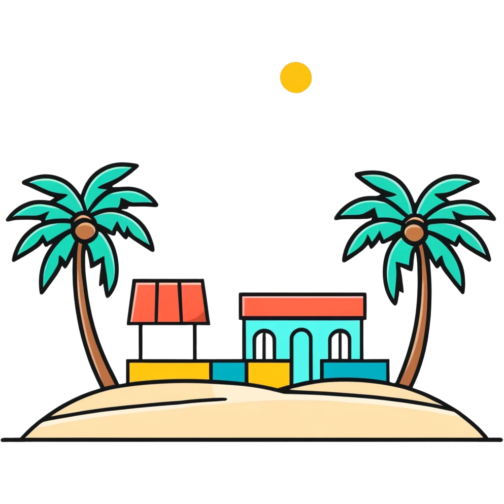 Palm trees and beach in Los Angeles emoji