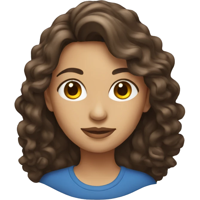 brunette graphic designer with long curls emoji