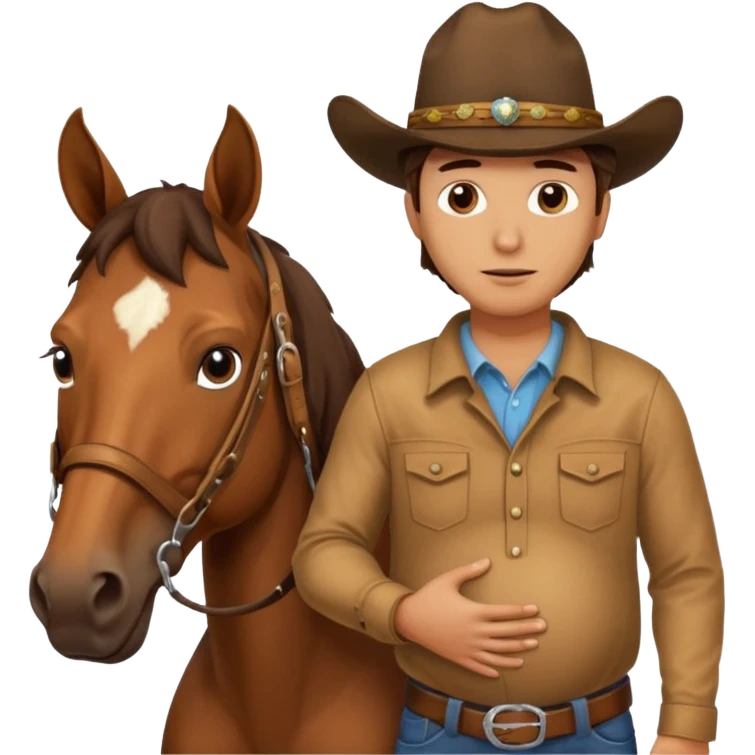 pregnant man with horse emoji