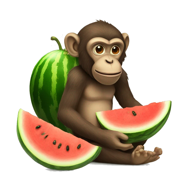 monkey eating watermelon emoji