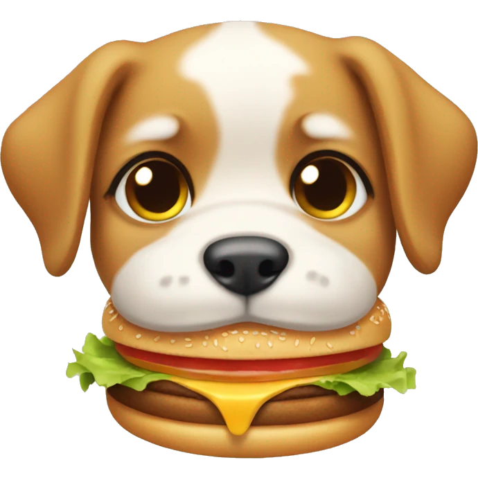 Puppy eating burger  emoji