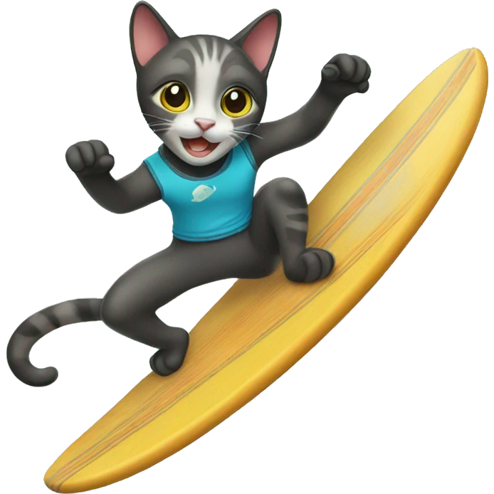 cat doing hang ten emoji