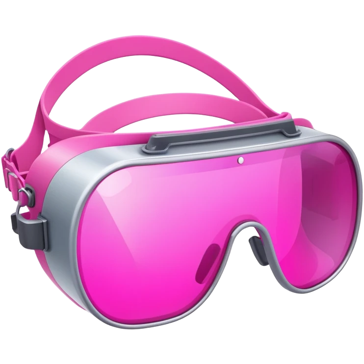 futuristic pink welding glasses, sleek design with bright pink lenses, no frame, high-tech protective eyewear emoji