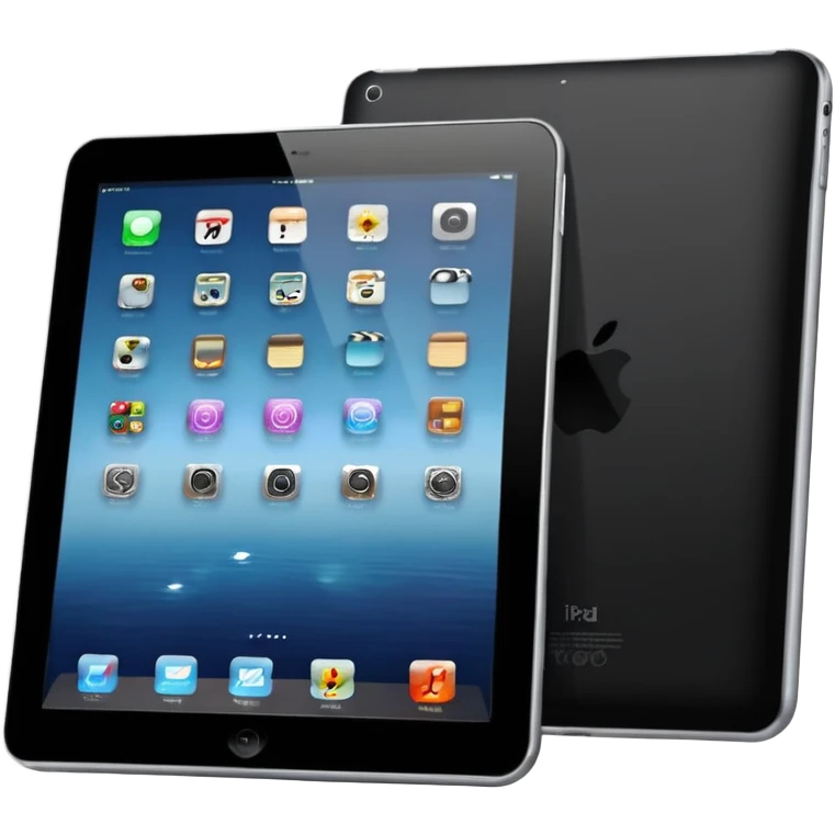modern ipad with black screen emoji