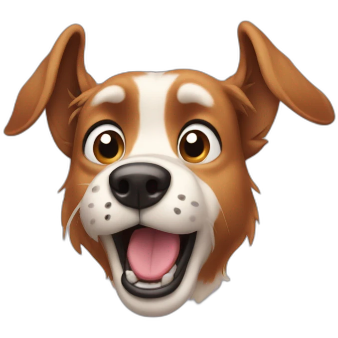 Surprised dog with hairy big ears emoji