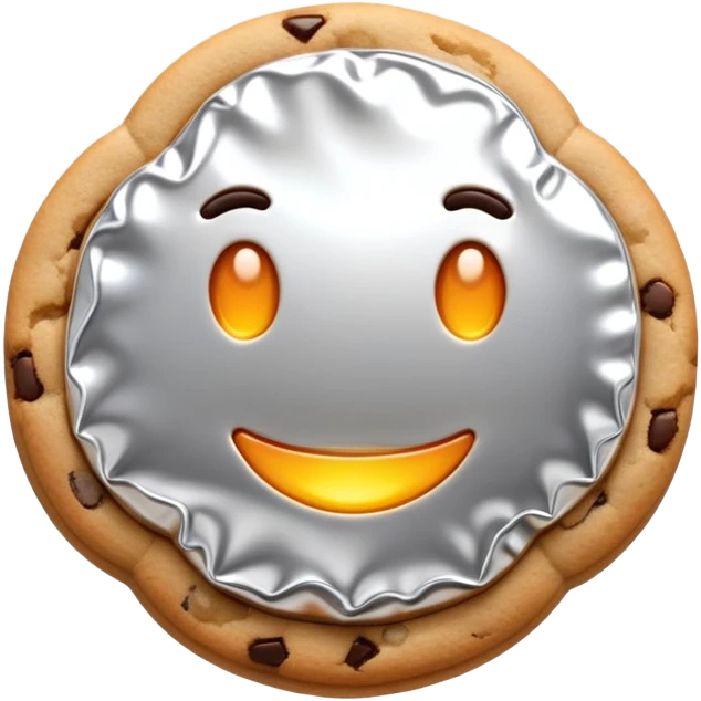 A cookie made of foil emoji