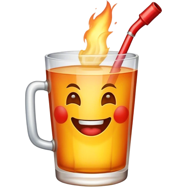 Laughing molotov cocktail emoji