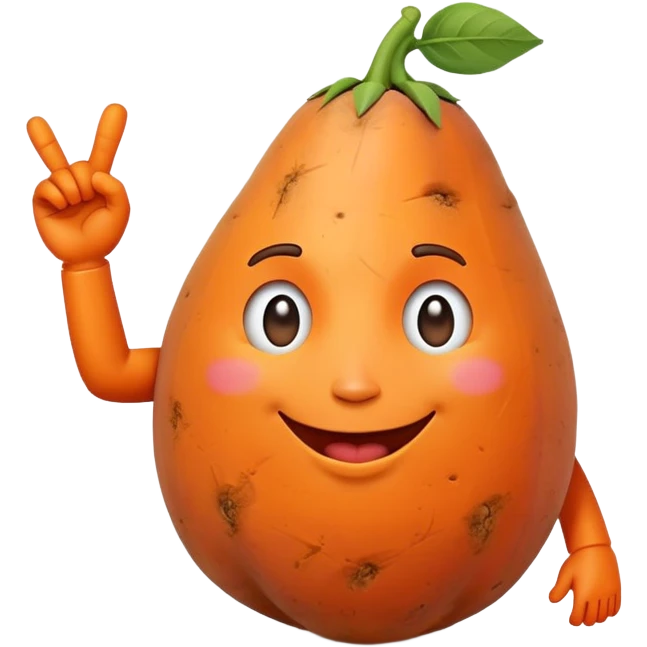 a sweet potato saying to talk to the hand  emoji