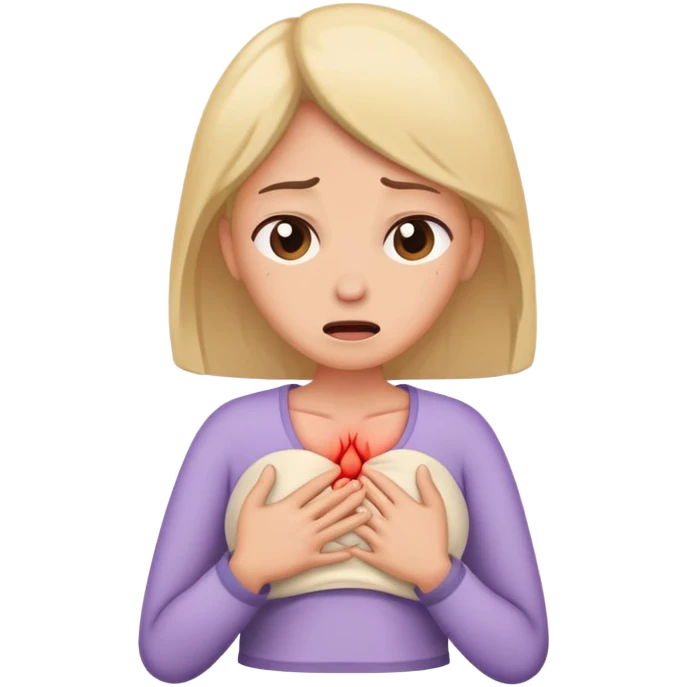 Mulher com dor na vesícula biliar  emoji