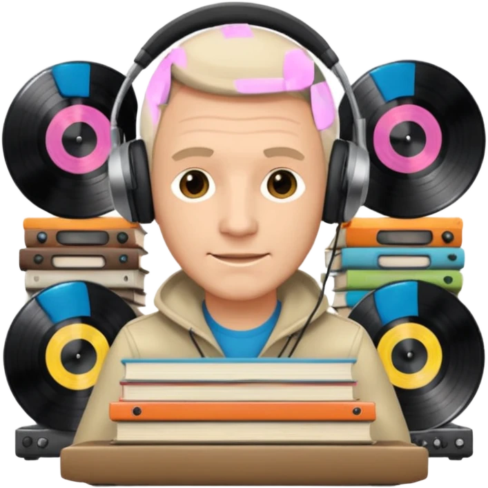 Vinyl Record Collector man  emoji