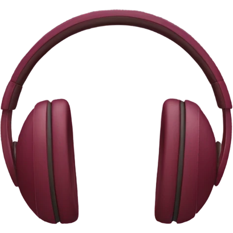 Burgundy wireless headphones  emoji