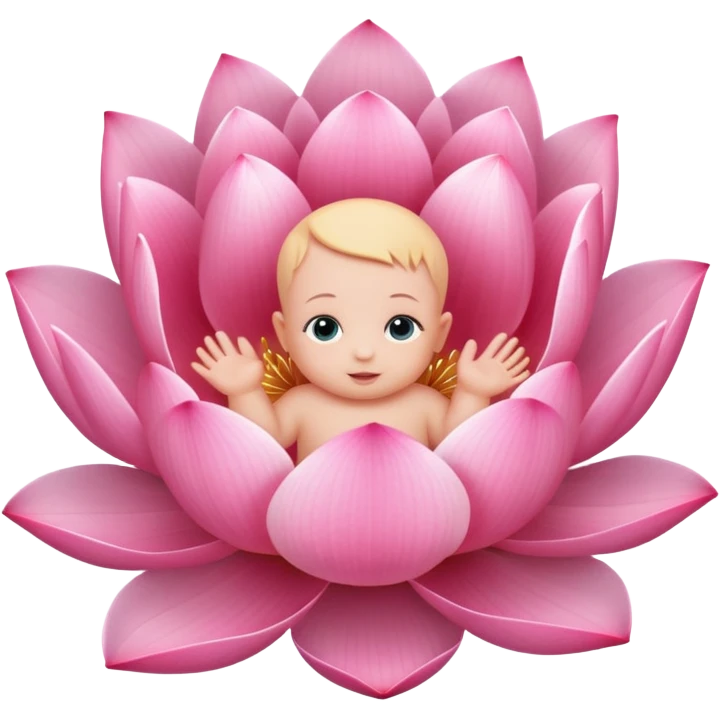 lotus flower with a baby silhouette inside emoji