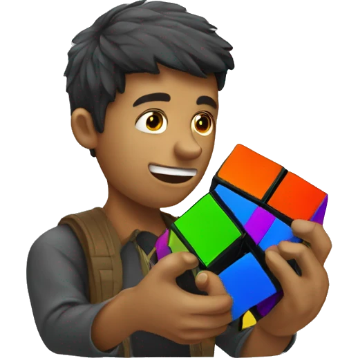 person solving rubiks cube emoji