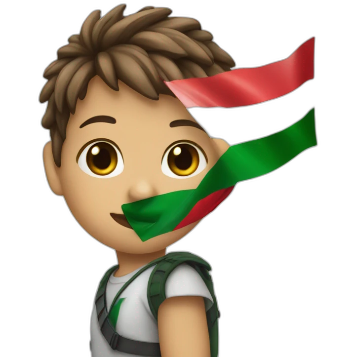  achild wears Flag_of_Palestine  emoji
