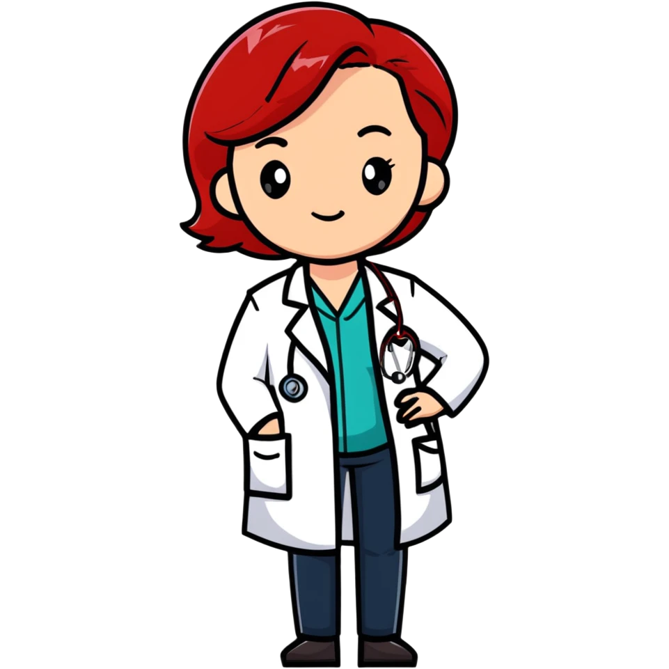 female doctor with red hair emoji
