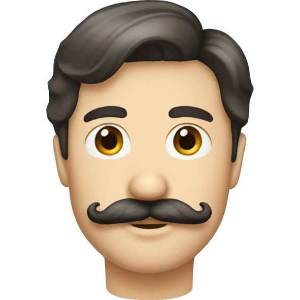 Muller hair dark mustache  emoji