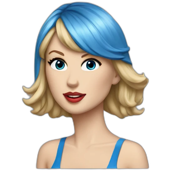 Taylor swift whit a blue bodysuit emoji
