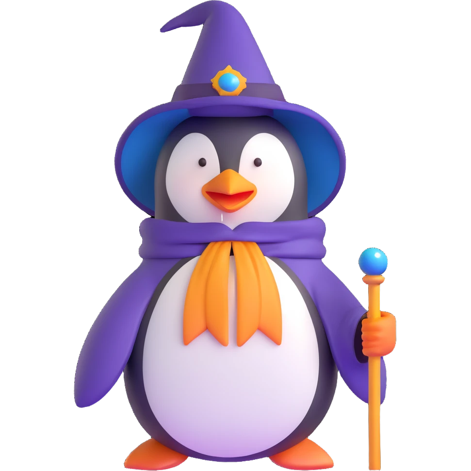 penguin wizard emoji