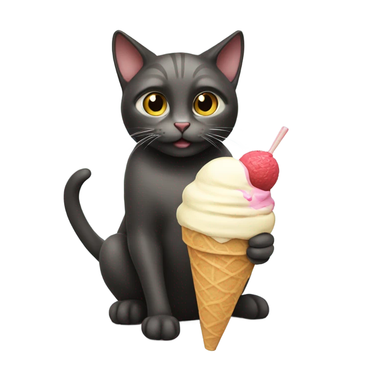 Cat eating ice cream emoji