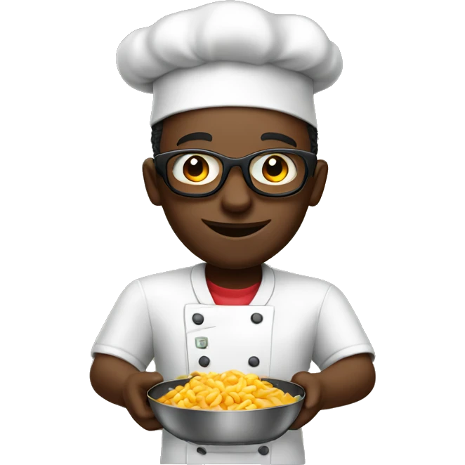 African computer geek cooking code emoji