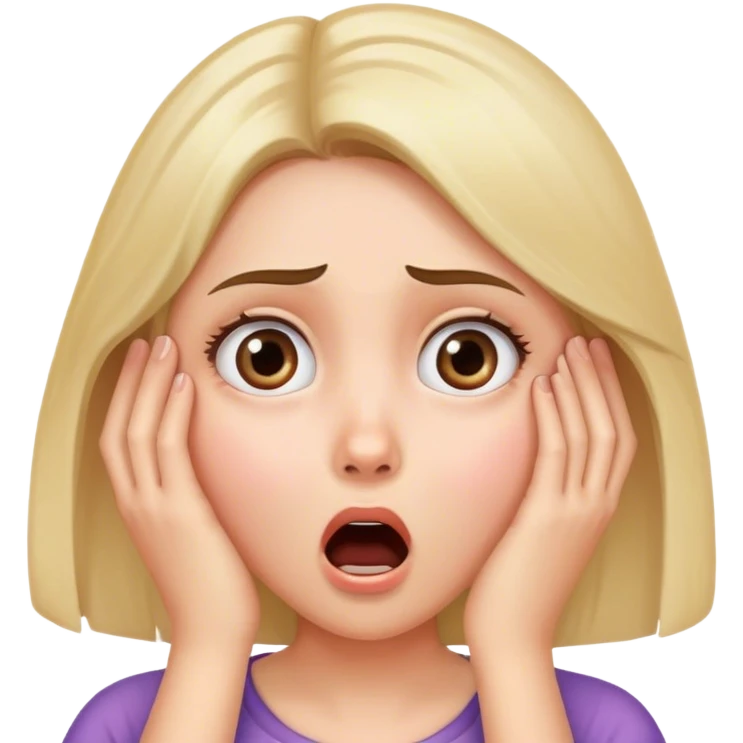 Face girl shocked with hand on face emoji