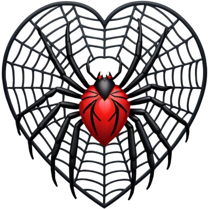 goth heart with a spider emoji