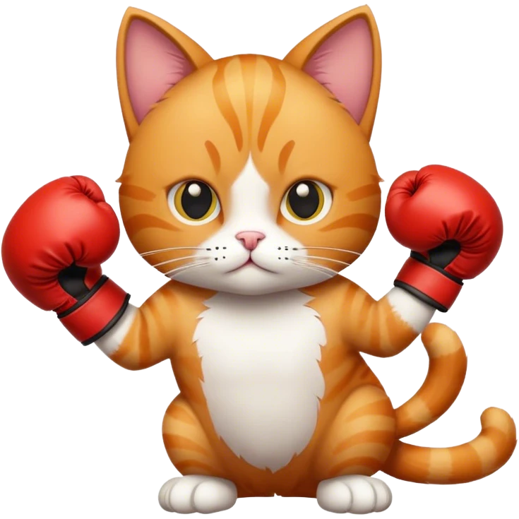 A cat with boxing gloves emoji