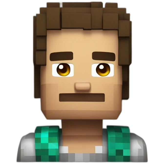 Minecraft thinking Steve emoji