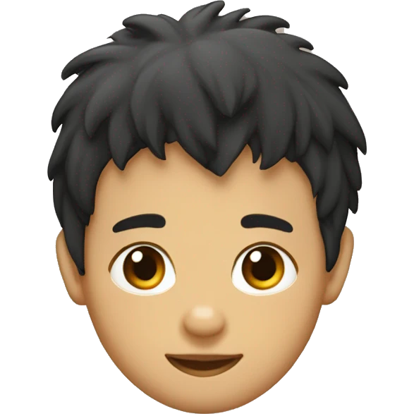 niño con nariz grande y flequillo de piel morena  emoji