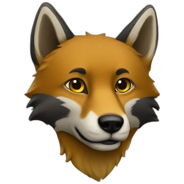 Renard noir et jaune emoji