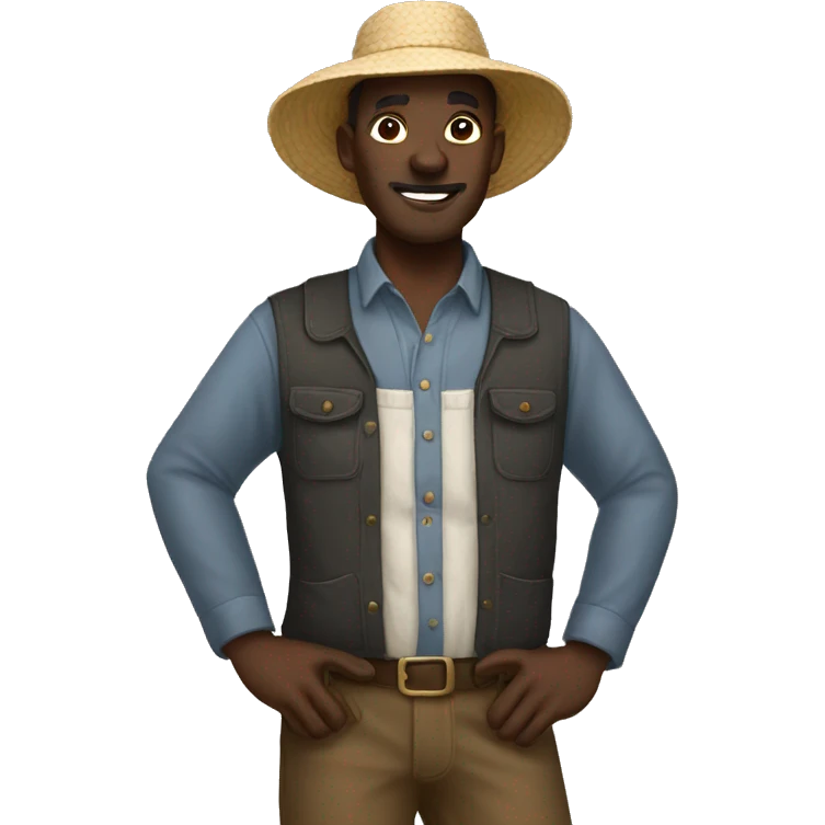 black cotton farmer emoji