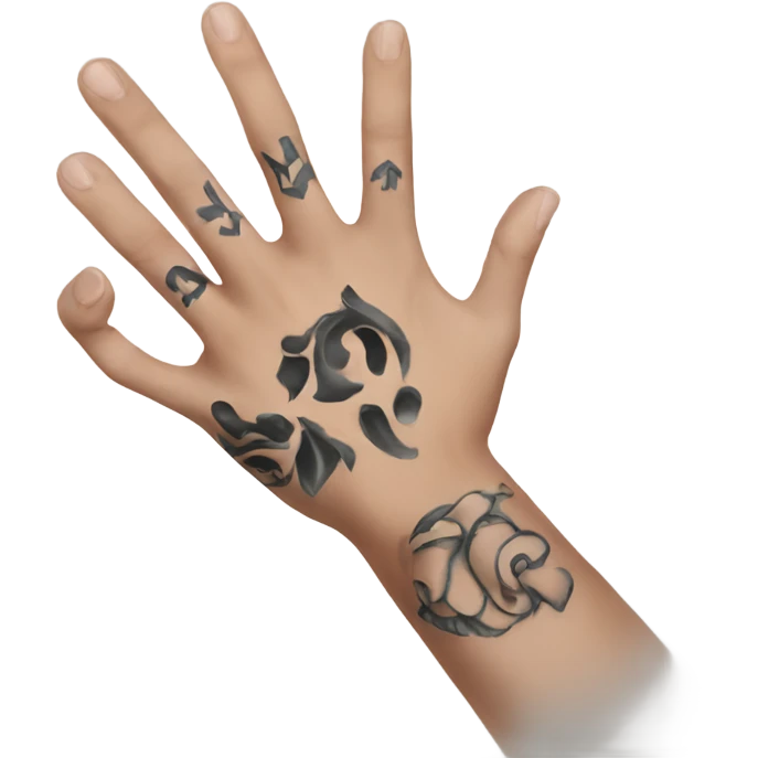 hand with tattoo emoji