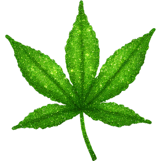 Sparkling 420 leaf hemp leaf pixel heart emoji