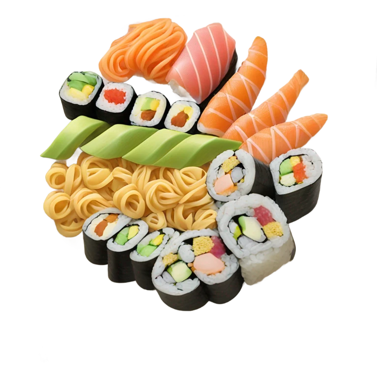 pasta with sushi emoji