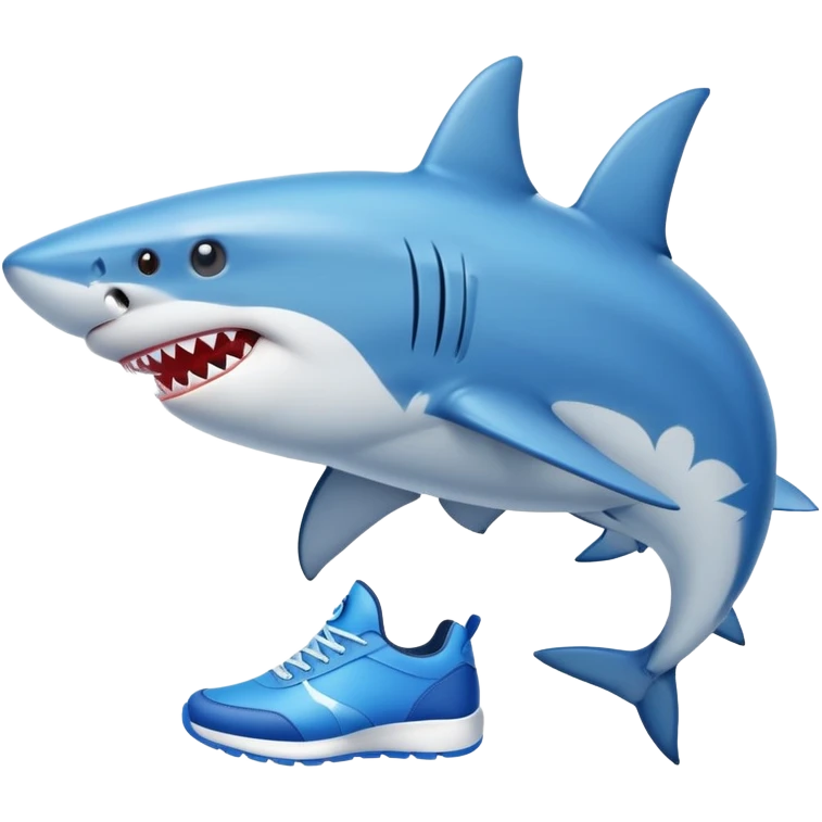 Do a shark with blue trainers emoji