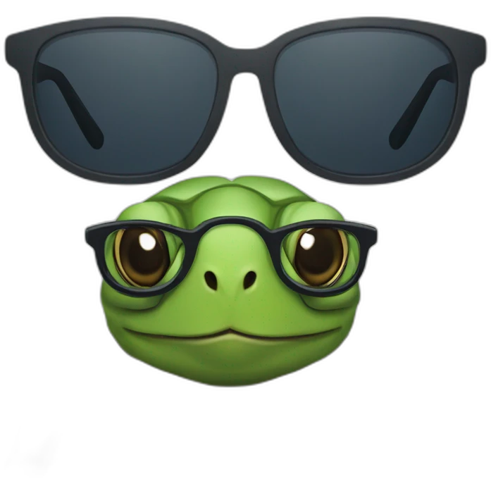 Une tortue à lunettes emoji