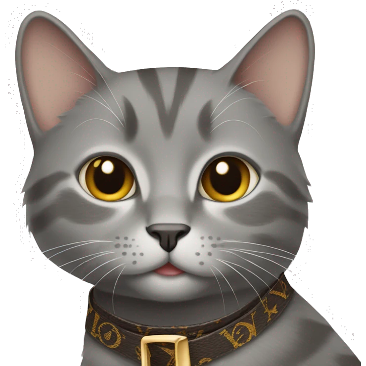 Grey Cat wearing louis vuitton emoji