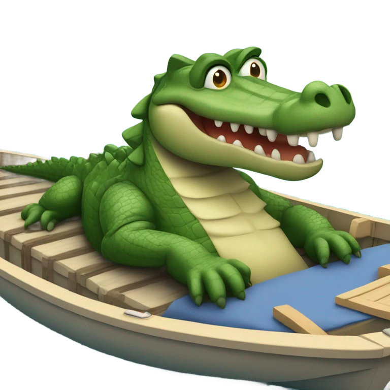 Crocodile on a boat emoji