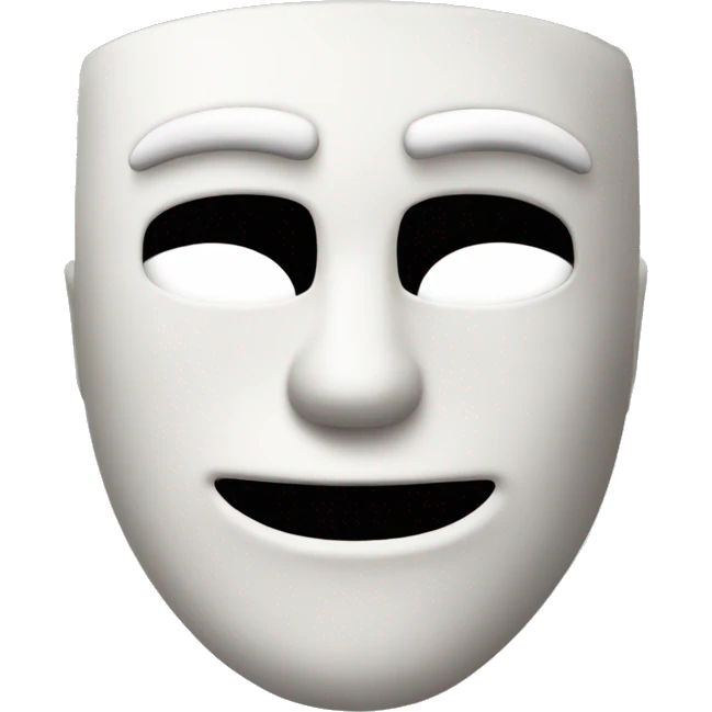 Máscara blanca de tobi emoji