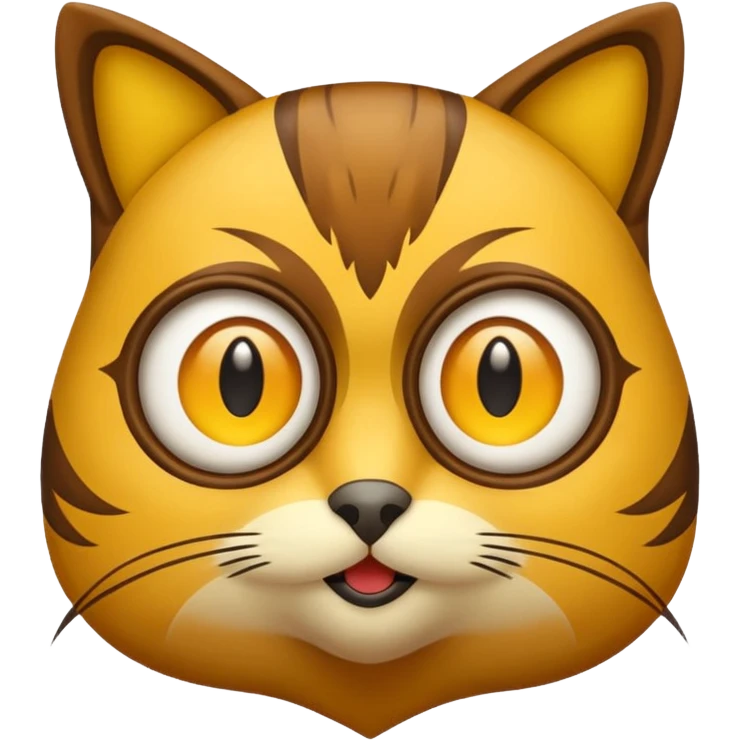 Buho gato amarillo marron emoji