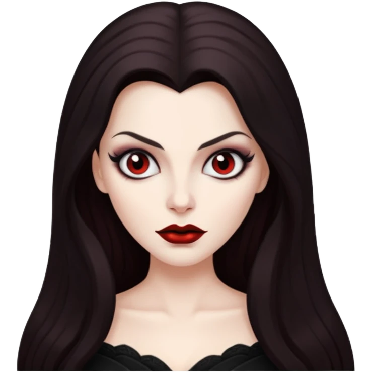 Vampira with long dark brown hair emoji
