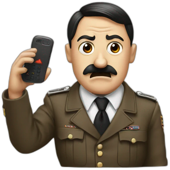 hitler with a phone emoji