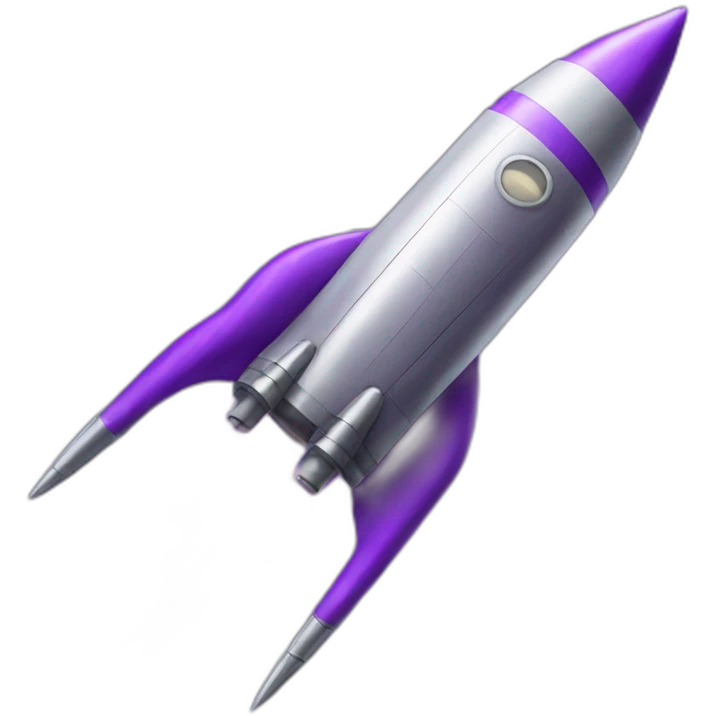 purple and steel rocket emoji
