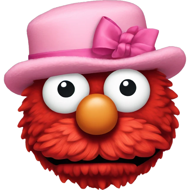 Elmo wearing a tiny pink bow on his head emoji