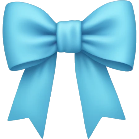 Light blue bow on light blue bow emoji
