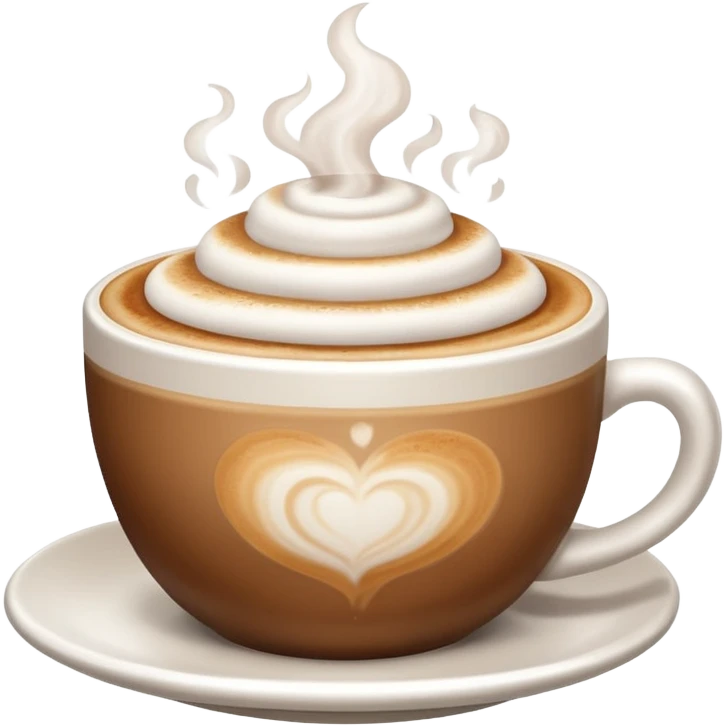 Cappuccino in giant white cup without a face on it emoji