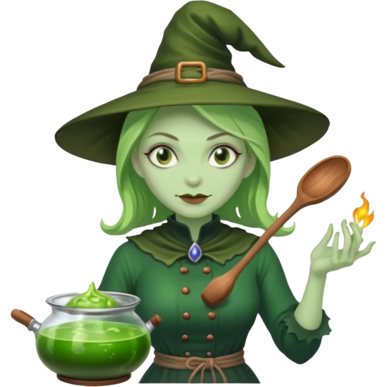 green witch cooking potion emoji