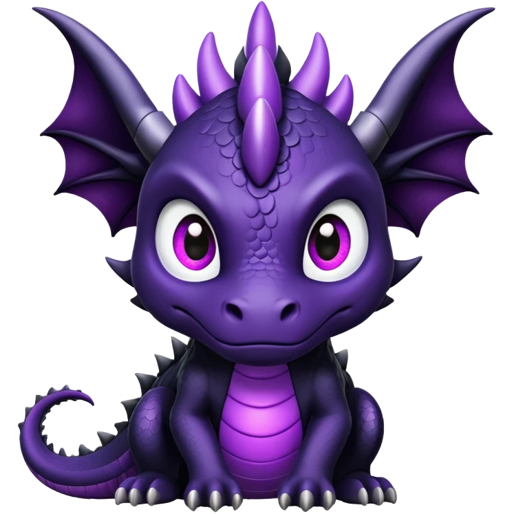 um dragão preto com olhos roxos emoji
