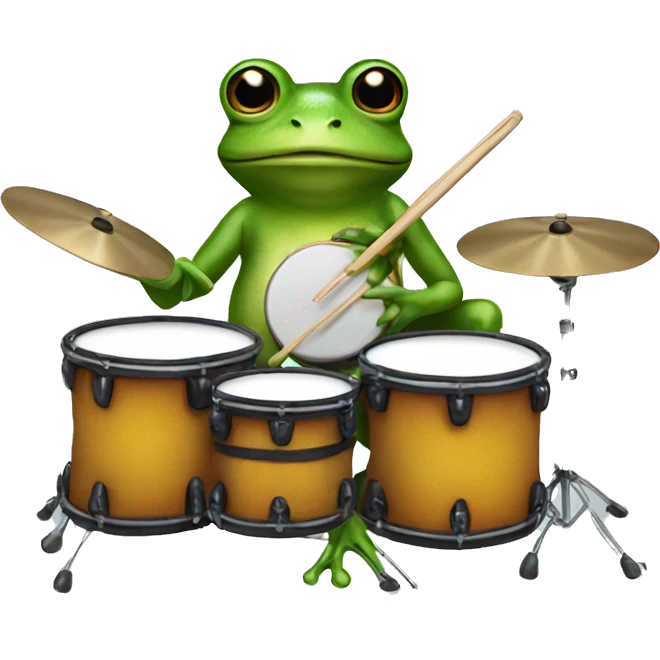 Frog playing drums emoji