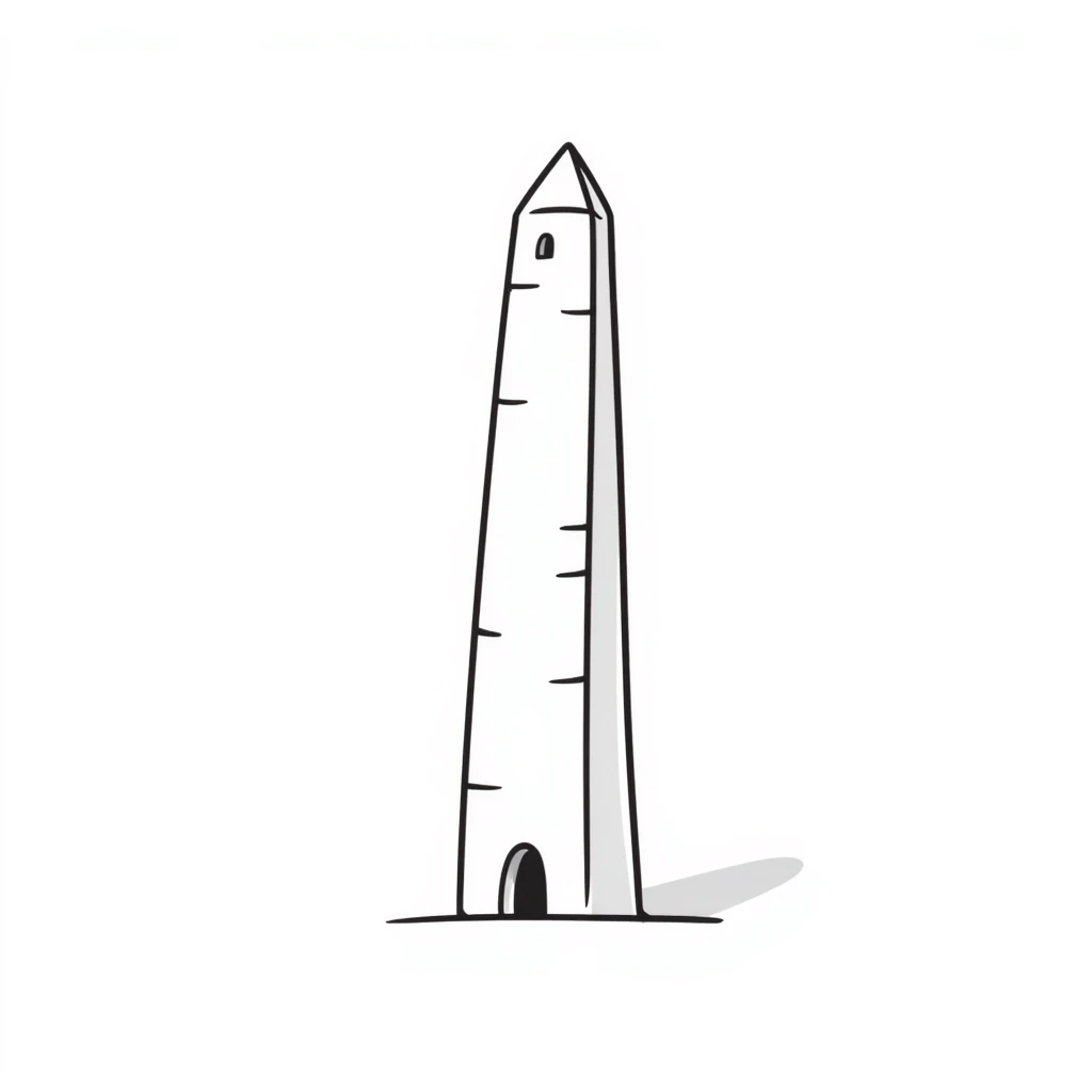The Obelisk of Buenos Aires, a tall white stone monument with a pointed top, standing alone, iconic landmark of Argentina emoji